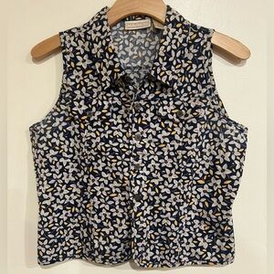 VTG 90s Y2K Maurice’s Floral Button Sleevless Blouse Bohemian Hippie Size L